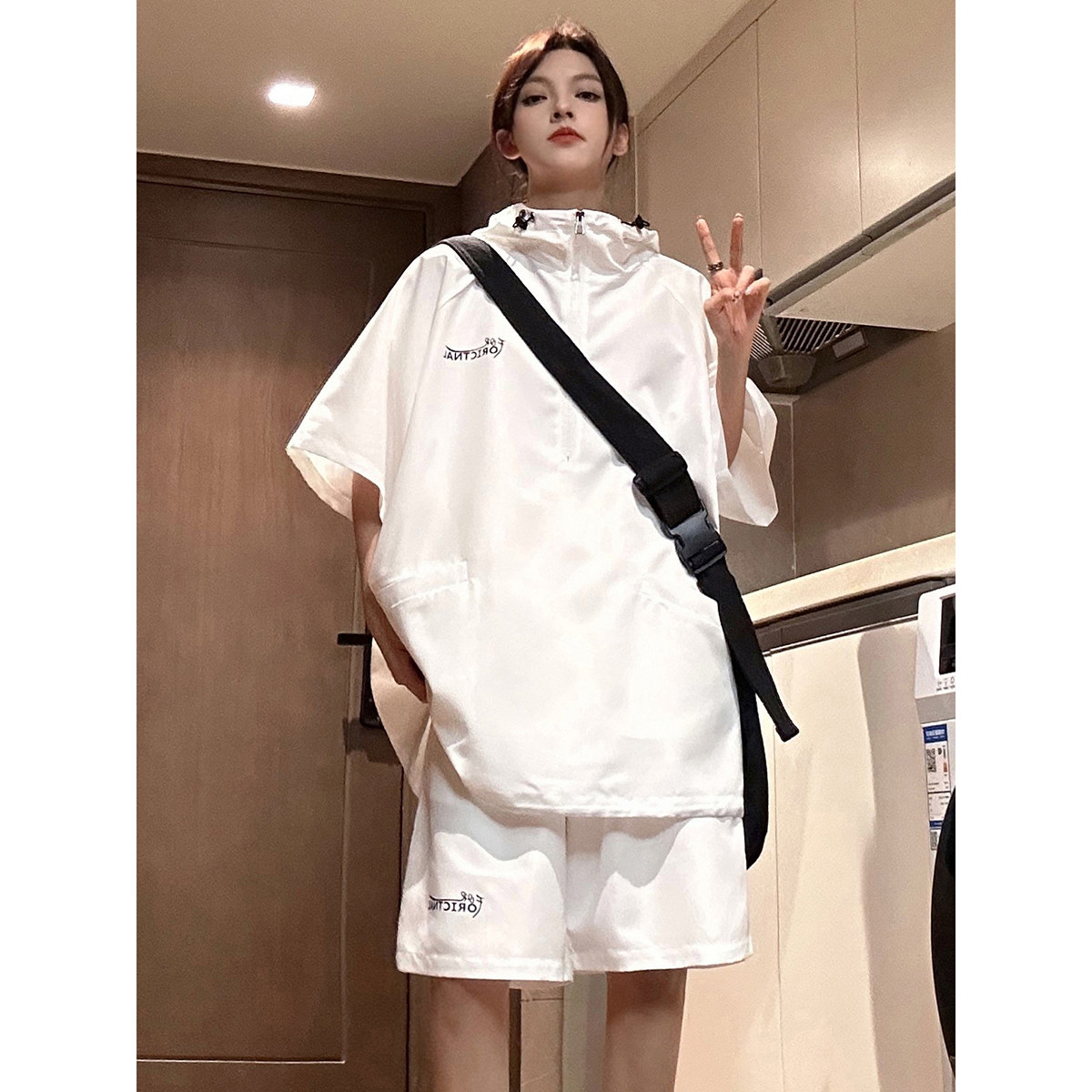 916-955-特P58无差价夏装连帽短袖T恤短裤大码套装中性M-5XL,男装牛仔裤,星座916