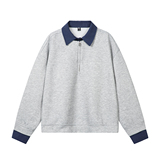 916-W97-特P55无差价现货重磅2026春装新款拼接假两件卫衣白底，男装卫衣，星座916