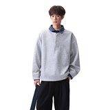 916-W97-特P55无差价现货重磅2026春装新拼接假两件卫衣无影墙，男装卫衣，星座916