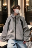916-959-P75数据款秋装冲锋衣美式大码连帽夹克港风M-5XL控108，男装夹克，星座916