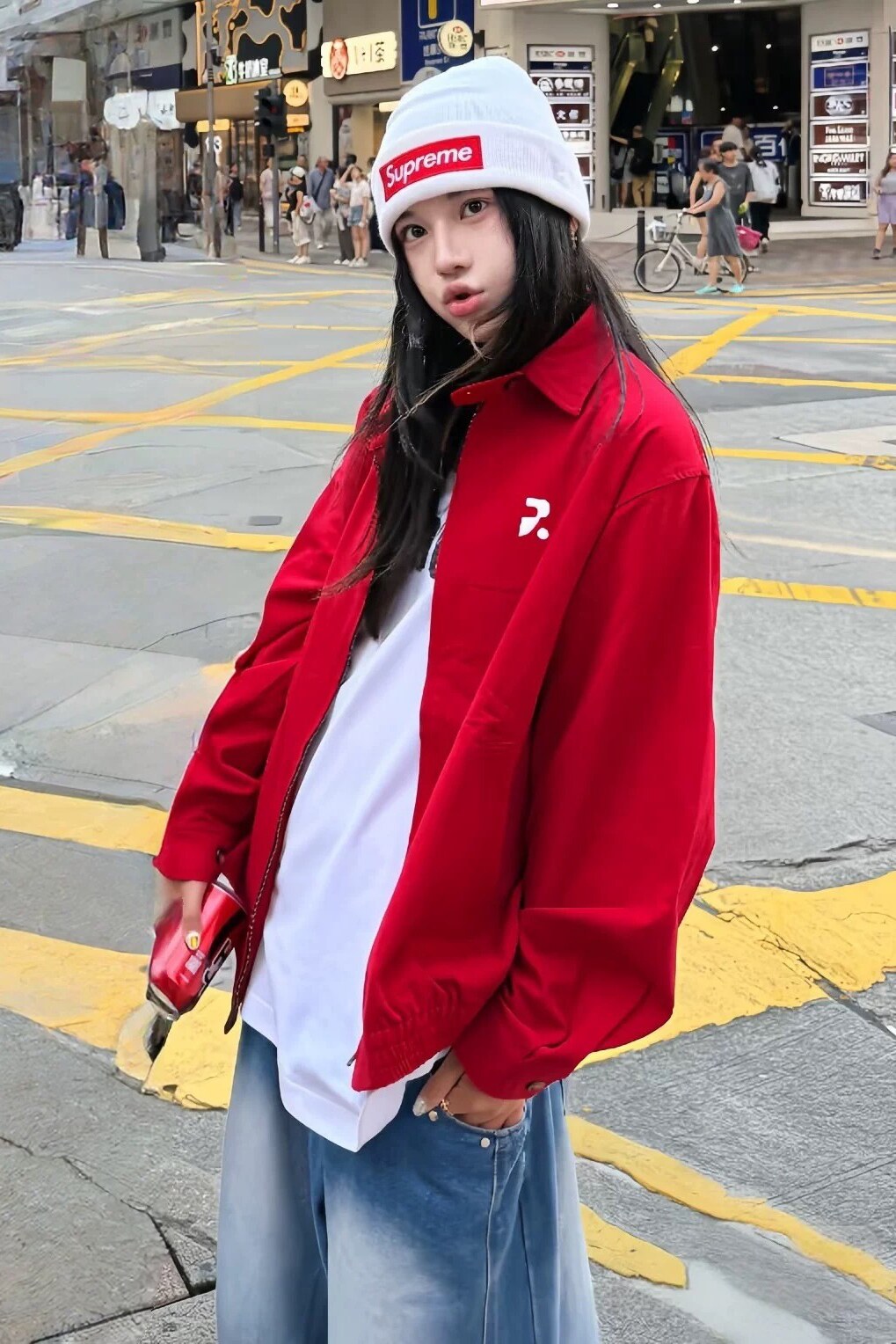 美式红色工装短款夹克男女款秋哈灵顿立领衬衫外套潮牌情侣棒球服,男装夹克,星座916