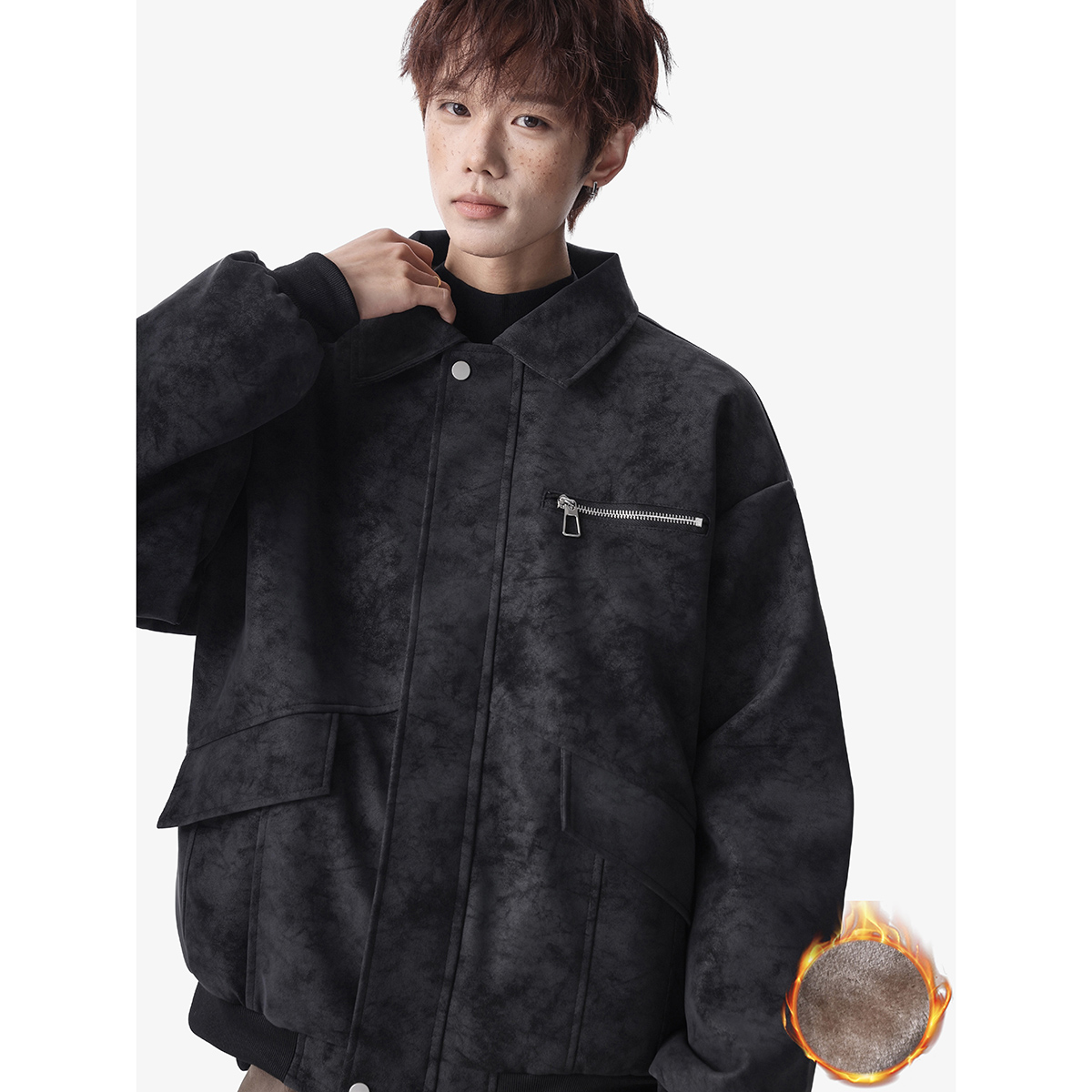 916-998-特P105无差价现货冬装皮棉衣座山雕皮衣加厚棉服无影墙，男装皮衣，星座916