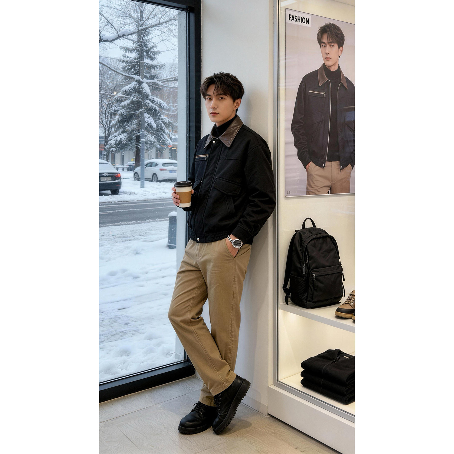 916-8003-特P88无差价棉2026春装美式撞色翻领夹克自制图，男装夹克，星座916