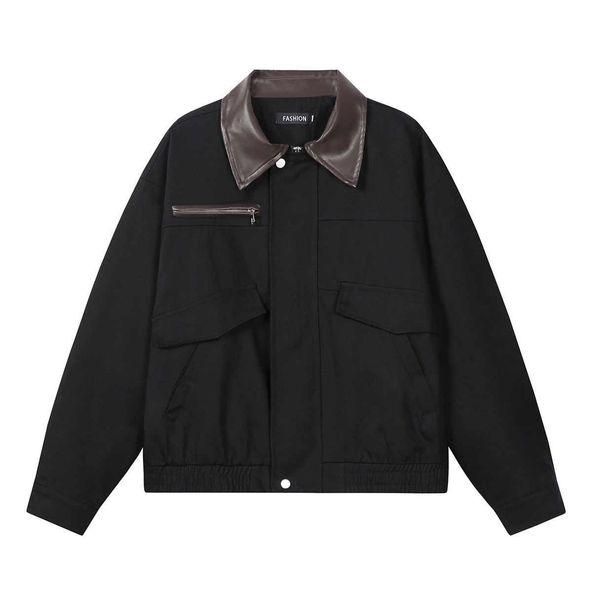 916-8003-特P88无差价棉2026春装美式撞色翻领夹克白底，男装夹克，星座916