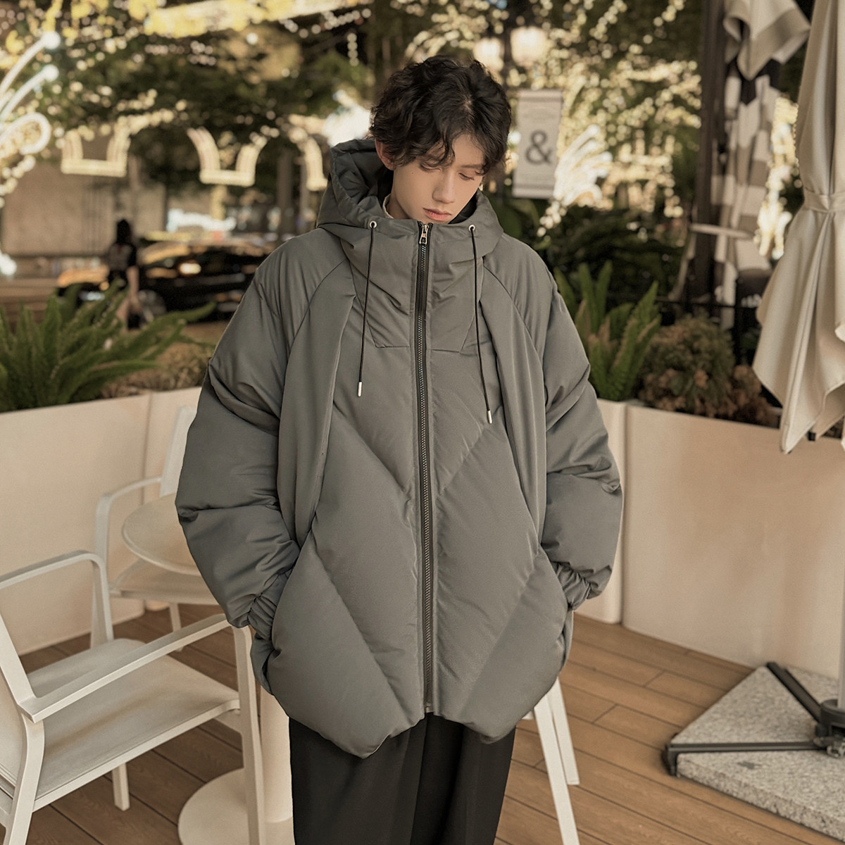 916-965-特P108无差价高品质冬装设计感大码连帽棉衣港风M-5XL，男装棉衣，星座916