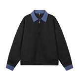 916-W97-特P55无差价现货重磅2026春装新款拼接假两件卫衣白底，男装卫衣，星座916