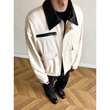 916-8003-特P88无差价棉2026春装新美式撞色翻领夹克美式，男装夹克，星座916