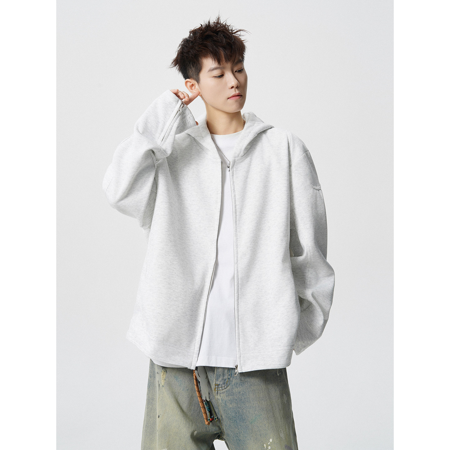 916-W96-特P68加绒W96绒-特P78深度库存正肩机车连帽卫衣无影墙，男装工装外套，星座916