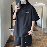 916-955-特P58无差价夏装连帽短袖T恤短裤大码套装港风M-5XL，男装T恤，星座916