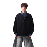 916-W97-特P55无差价现货重磅2026春装新拼接假两件卫衣无影墙，男装卫衣，星座916