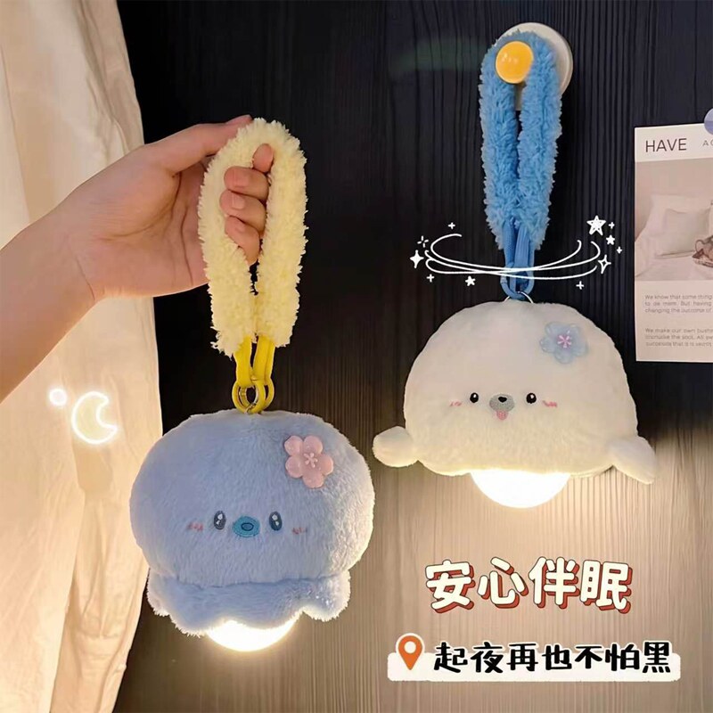 海豹小夜灯悬挂式学生宿舍床上用挂灯卧室睡眠氛围感装饰充电吊灯