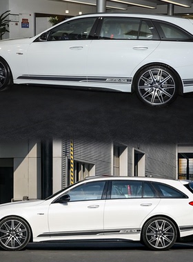 新C级AMG改装拉花车贴C260C200C43新E级GLAC63车身侧裙拉花贴