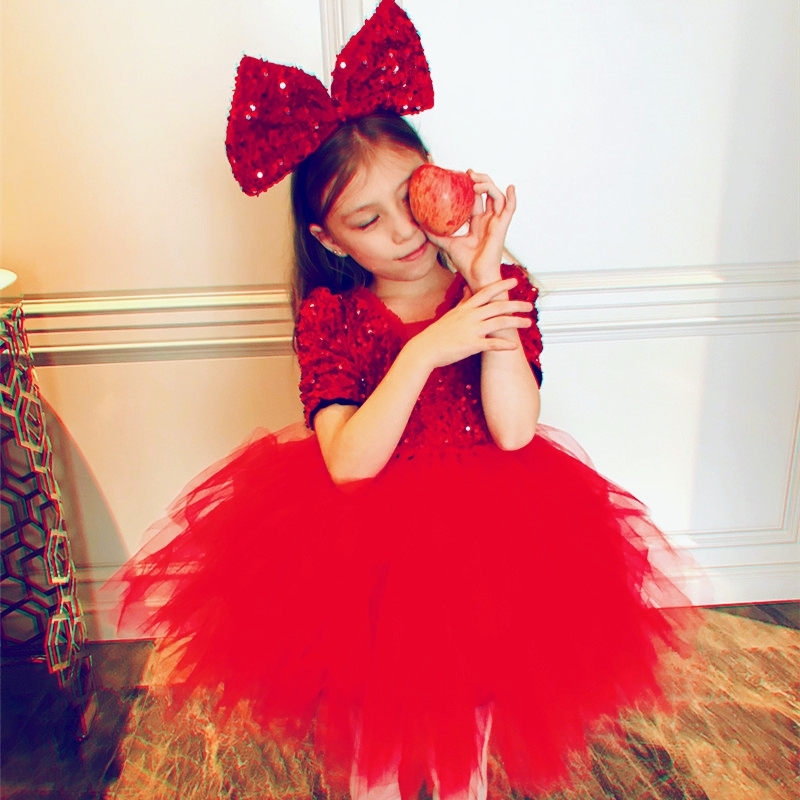 儿童圣诞演出服女童生日公主裙