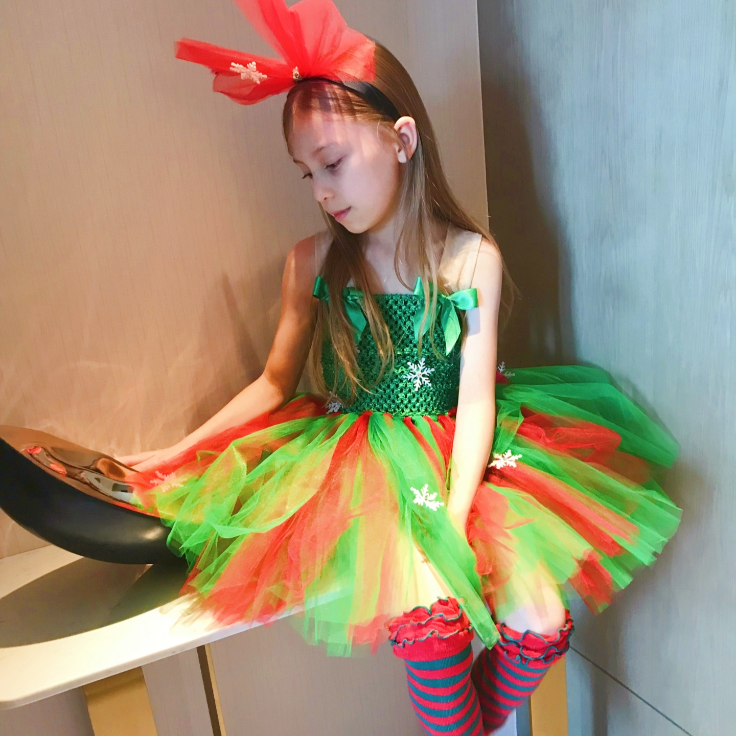 精灵公主蓬蓬裙绿色舞台表演服装