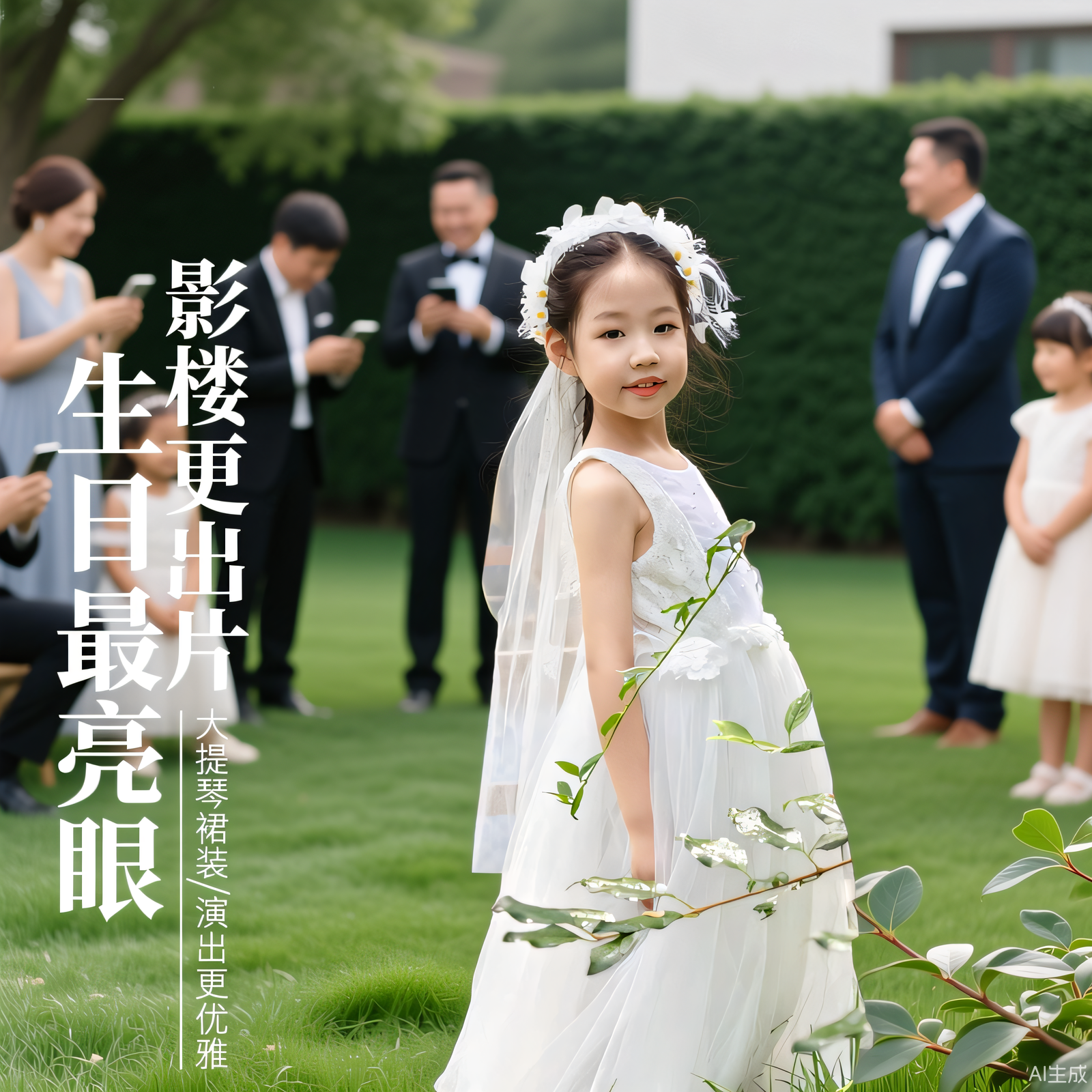 仙童堡女童生日礼服乳白色大提琴古筝公主裙小提琴演出服影楼服装