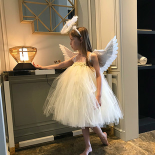 花童婚礼小女孩礼服儿童宝宝女童法式纱裙影楼拍照生日手工连衣裙