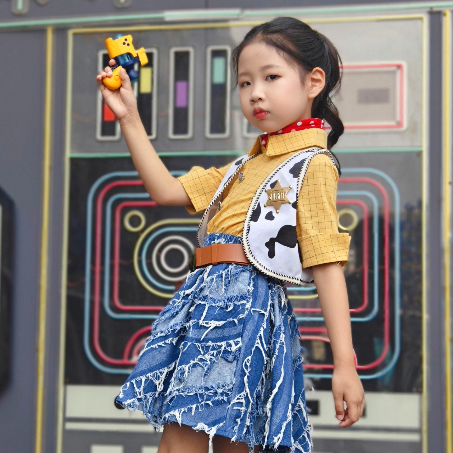 仙童堡儿童西部牛仔胡迪服装女童玩具总动员套装生日礼服表演服装