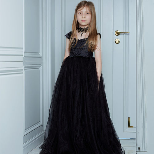 晚礼服女童欧美刺绣连衣裙