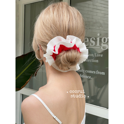 CCCRUI高定！风琴褶皱花边发圈高级感少女大肠圈头绳goodsquish