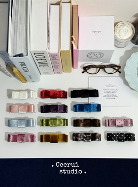 CCCRUI韩国进口丝绒蝴蝶结发夹女新款高端独特漂亮后脑勺夹子头饰