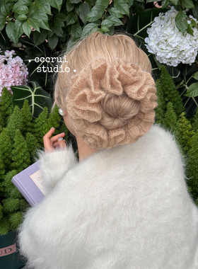 CCCRUI原创！巨好看高级感洋气时尚马海毛线发圈丸子头大肠圈头绳