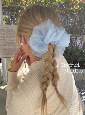 CCCRUI高定!气质泡泡纱大发圈ins简约雪纺大肠圈简约头饰发饰头绳