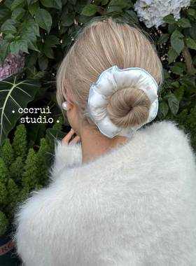 CCCRUI原创手作缎面可爱小熊充棉发圈高级感丸子头大肠发圈扎头绳