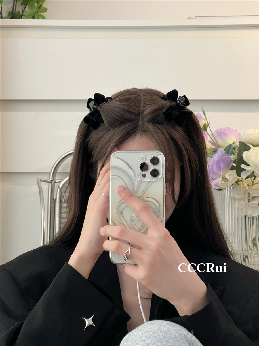 王心凌款丝绒蝴蝶结公主头小抓夹