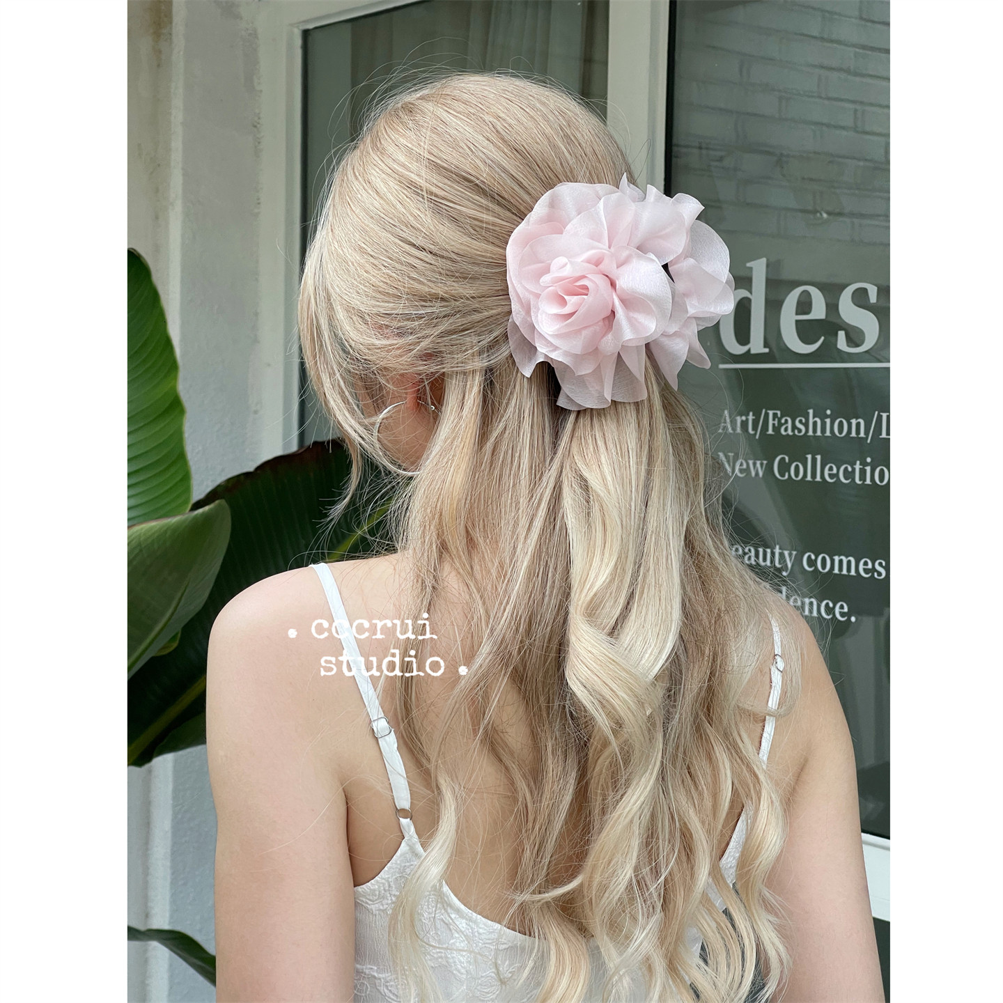 CCCRUI超仙高级感轻纱花朵抓夹气质新款鲨鱼夹度假发卡后脑勺发夹,饰品/流行首饰/时尚饰品新,发饰,淘宝优惠券,粉丝福利购,淘宝优惠卷