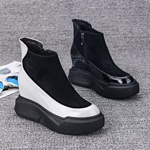 龙猫叔小个子厚底内增高马丁靴