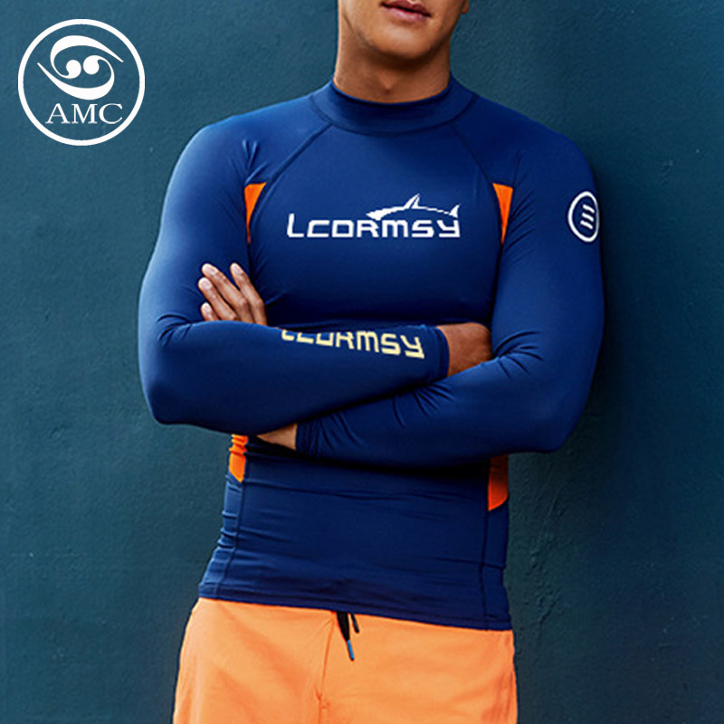 新款男子分体潜水服防晒速干浮潜冲浪水母服防紫外线泳衣长袖上衣