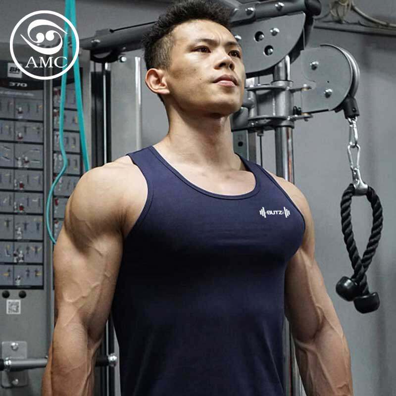 男子夏季2023新款运动休闲透气背心弹力修身紧身健身无袖T恤背心