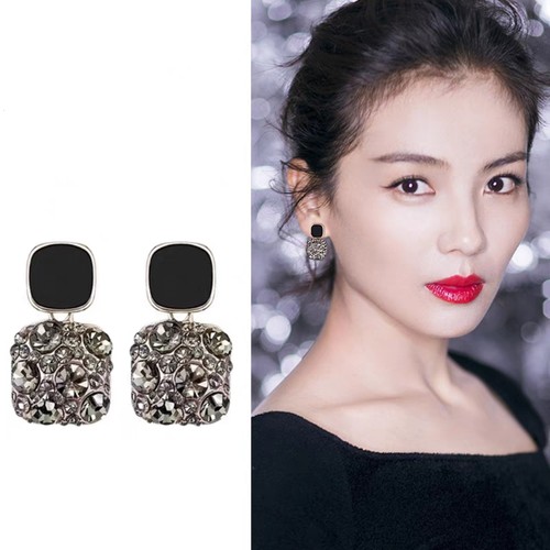 无耳洞「暮色苍穹」黑色气质高级耳针复古港味百搭耳坠蚊香盘耳夹