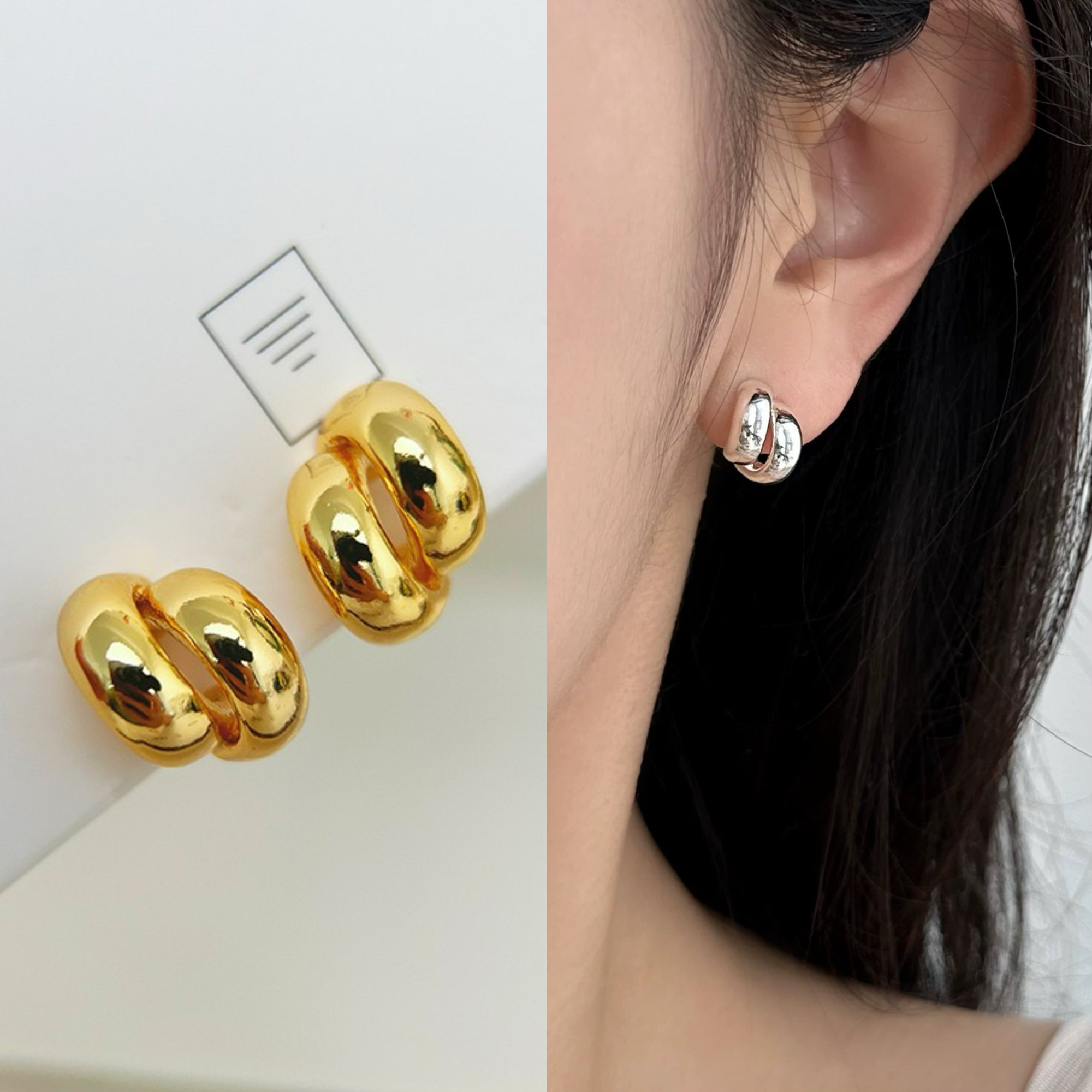 无耳洞「豆豆金属」几何简约小众耳针设计高级感无痛蚊香盘耳夹,饰品/流行首饰/时尚饰品新,耳夹,淘宝优惠券,粉丝福利购,淘宝优惠卷