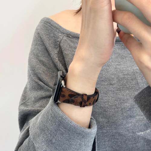 秋冬高级感豹纹小羊皮FIT321表带