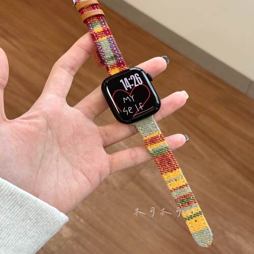 创意柔软毛呢适用iWatch1098表带