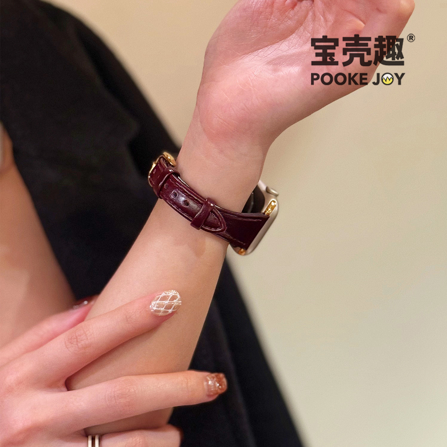 适用苹果手表applewatch11复古小蛮腰表带s10小蛮腰真皮s9s87轻奢