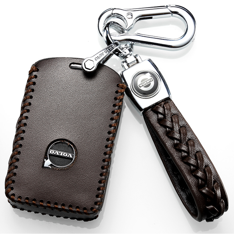 20款进口VolvoXC90真皮钥匙套五座/七座 XC90新能源全包钥匙包壳