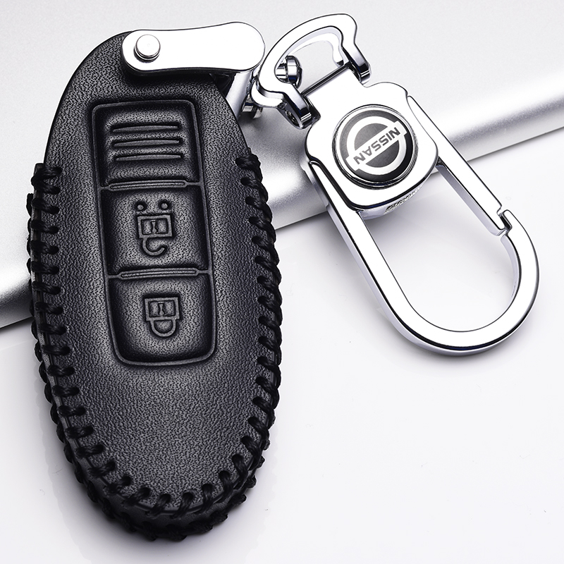 适用20款东风日产奇骏天籁轩逸逍客楼兰钥匙套真皮车钥匙包19款18