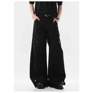 休闲直筒裤 26春款 垂感宽松美式 设计感牛仔裤 弯刀裤