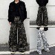 美式 男女可穿 立体大口袋高街做旧宽松休闲裤 迷彩弯刀阔腿工装 裤