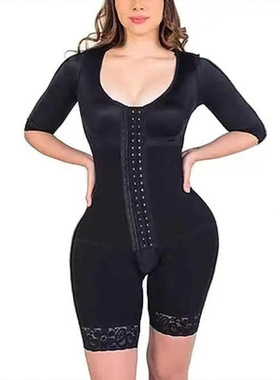 Bodysuit Body Shaper 欧美大码裤收腹塑身连体衣三排扣束身衣女