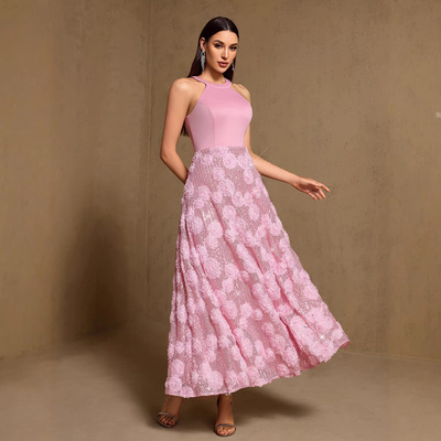 evening party dress birthday gown wedding dresses pink color