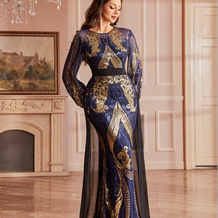 birthday dress 连衣裙亮片裙 外贸礼服长裙欧美风高级感优雅长款