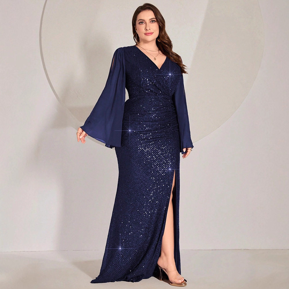 外贸礼服欧美风晚会服装长款大码连衣裙会晚礼服长裙 party dress