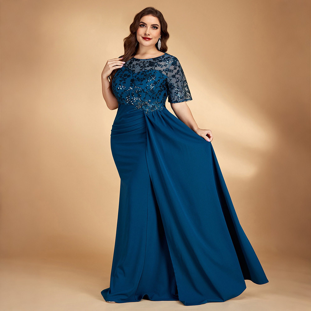 欧美风外贸长款晚礼服大码宴会连衣裙 PlusSize Party Dress long