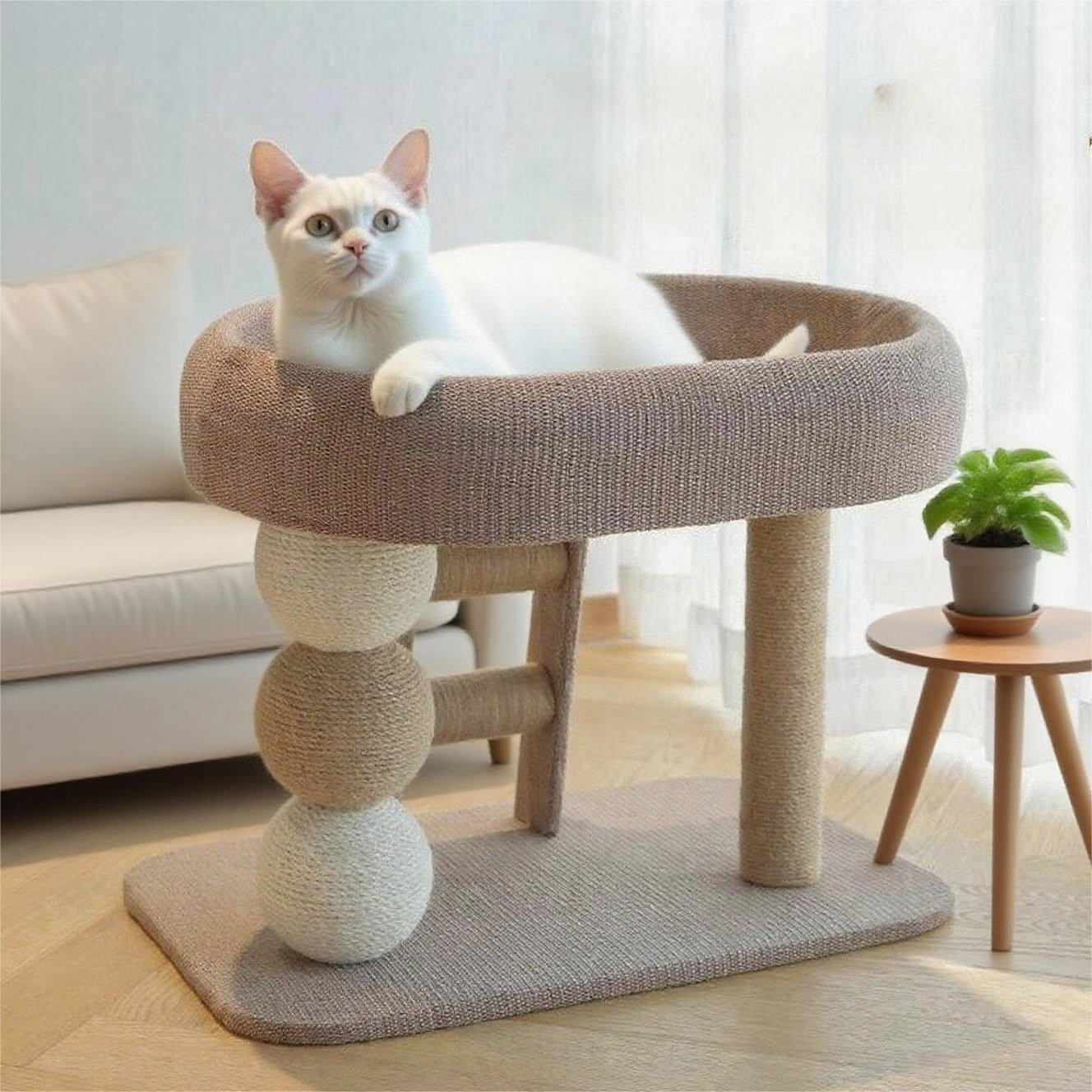 猫抓板猫窝一体双层猫爬架剑麻猫窝小型玩具不占地夏季凉席不掉屑