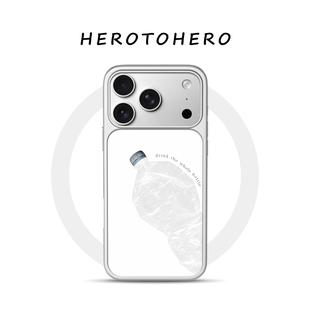 白矿泉水 适用苹果华为小米手机壳17promax磁吸iPhone16新款简约15小众高级14艺术极简13不会撞壳ins风手机壳