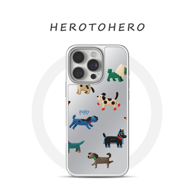 小狗乐园 适用苹果17promax镜面手机壳磁吸iPhone16新款原创15小众高级14创意可爱13韩系ins不撞款手机壳镜子