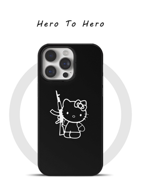 可爱超凶AK HelloKitty凯蒂猫 适用苹果17promax手机壳软磁吸iPhone16卡通15个性14高级13华为OPPO小米手机壳